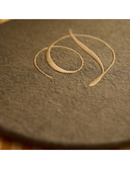 Segnaposto Lino Délavé Grigio