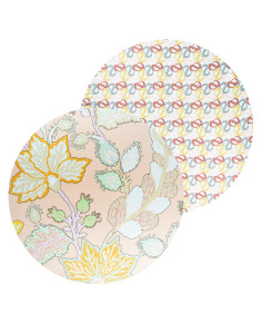 2 sottopiatti effetto seta: Golden Flower, Sfere