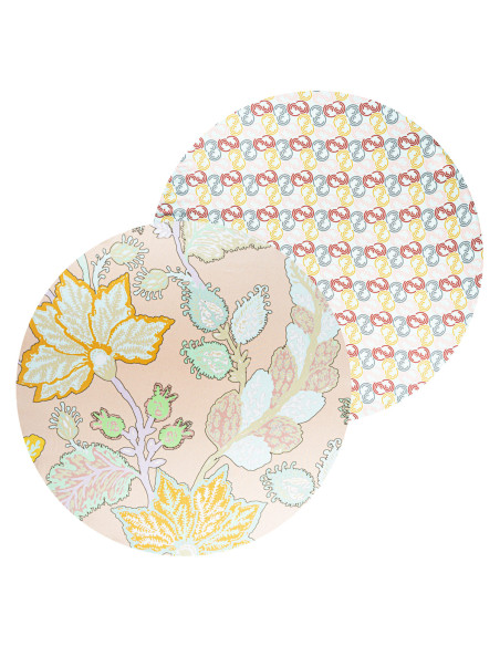 2 sottopiatti effetto seta: Golden Flower, Sfere