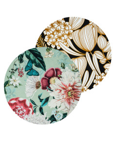 2 sottopiatti cotone: Bouganville Nero, Giardino Orientale