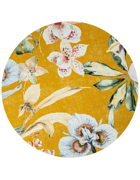 4 sottopiatti cotone: Maria Antonietta Giallo, Bouganville nera, Tucano, Orchidea gialla