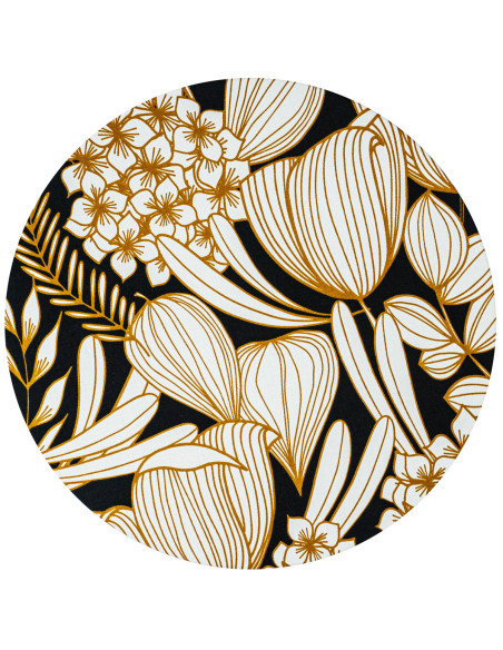 4 sottopiatti cotone: Maria Antonietta Giallo, Bouganville nera, Tucano, Orchidea gialla