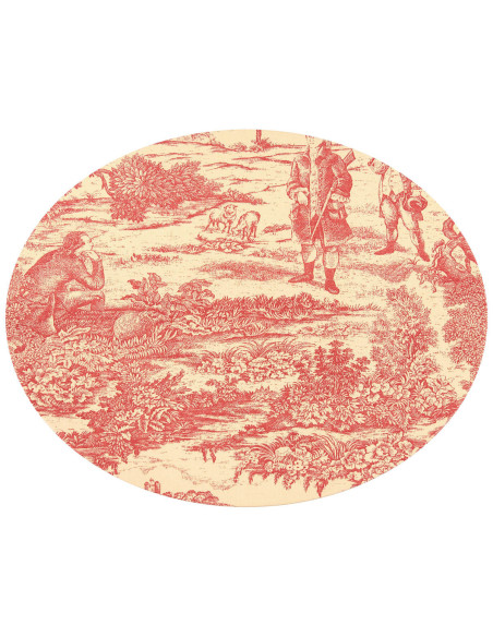 Sottopiatto Toile de Jouy Rosso