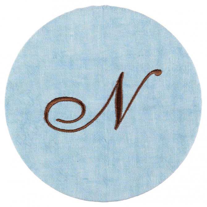 Segnaposto Lino Délavé Azzurro