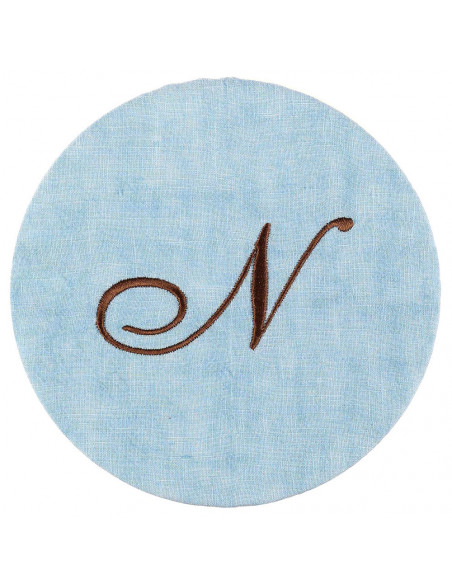 Segnaposto Lino Délavé Azzurro