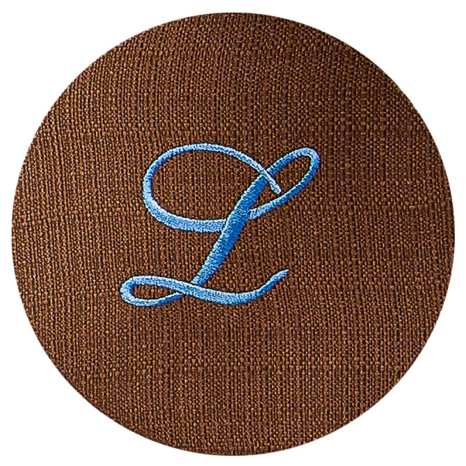 Segnaposto Marron Cotone Effetto Lino, Lettera...